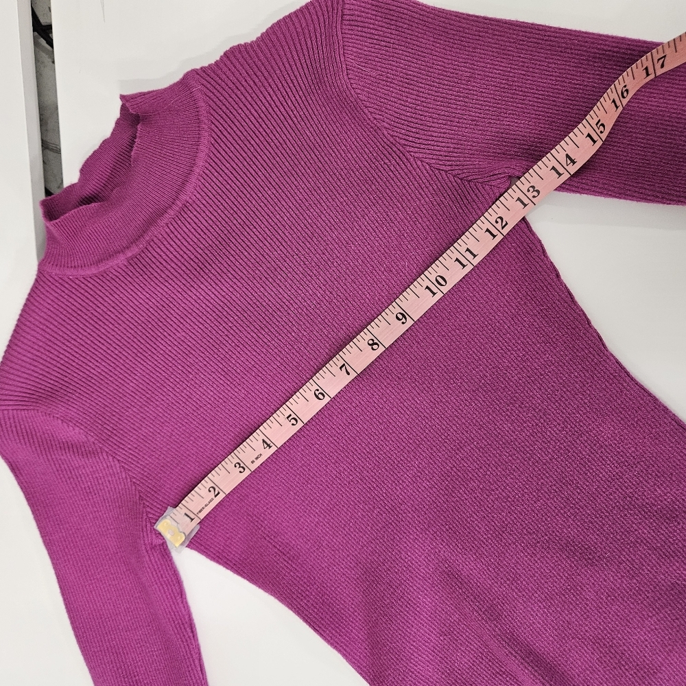 Fuchsia Slim Fit Ribbed Sweater - Picture 2 of 7